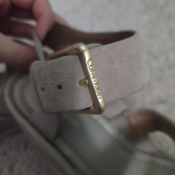 Calvin Klein Taupe Wedge Sandals - Picture 5 of 6